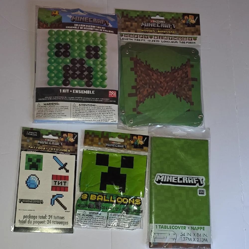 Minecraft Party Supplies Set